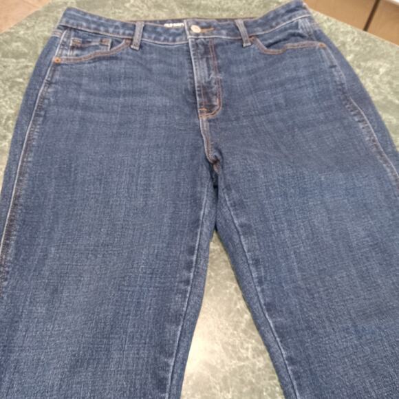 Old Navy Womens Sz 8 Dark Wash High Rise Vintage Cropped Flare Denim Jeans Cool - Picture 3 of 11
